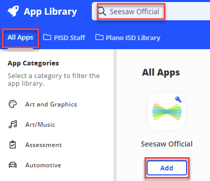 seesaw pisd staff library 